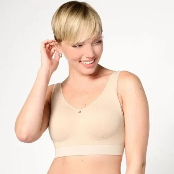 Breezies Air Effects Seamless Wirefree Bra SunBeige Sz 40C A627819 - Picture 1 of 2